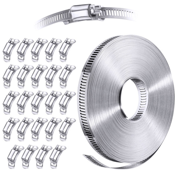 Steelsoft Stainless Steel Worm Gear Hose Clamp Assortment Kit, Cut-To-Fit