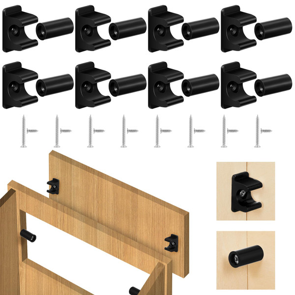 Juexica 8 Pairs False Cabinet Front Clip False Drawer Clips, Black