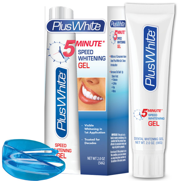 Plus White Teeth Whitening Kit, Tooth Whitening Gel & Mouth Tray (2 oz)