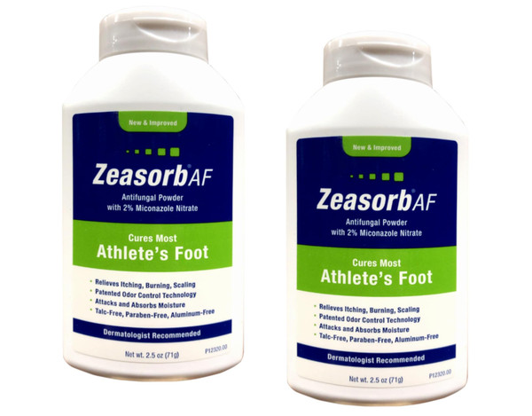Zeasorb AF Powder with 2% Miconazole Nitrate, 2.5 Ounce (Pack of 2)