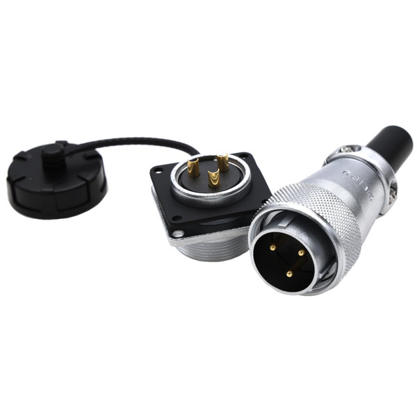 ZBLZGP Weipu WS24 3-Pin Waterproof Power Connector, 25A 11AWG, Solder & Screw Locking, Male & Female Panel Mount Plug Socket, Industrial Solar Wire Cable Connector