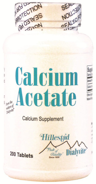 Dialyvite Calcium Acetate - 200 Tablets - Calcium Supplement