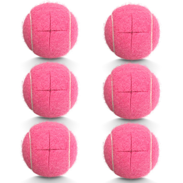 HPWFHPLF 6 PCS Precut Tennis Balls for Walkers, Heavy Duty Long Lasting Glide Balls - Precut for Easy Installation, Universal Felt Pads for Walker Legs & Furniture, Floor Protectors (Pink)