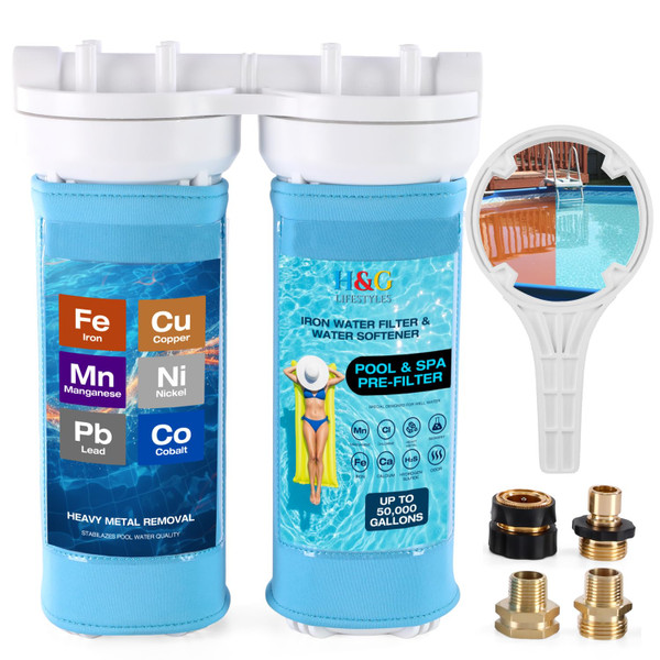 H&G lifestyles Iron Filter for Garden Hose,Remove Iron