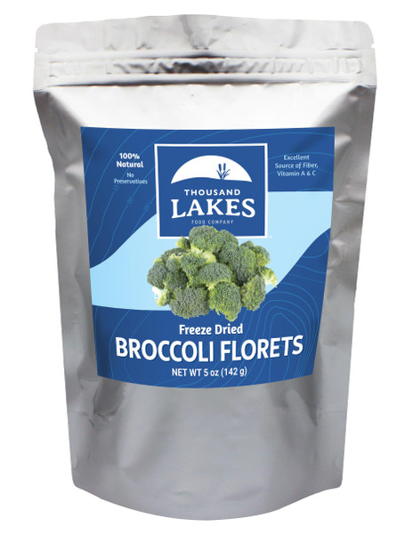 Freeze Dried Broccoli Florets 5 oz Bulk | Thousand Lakes Brand