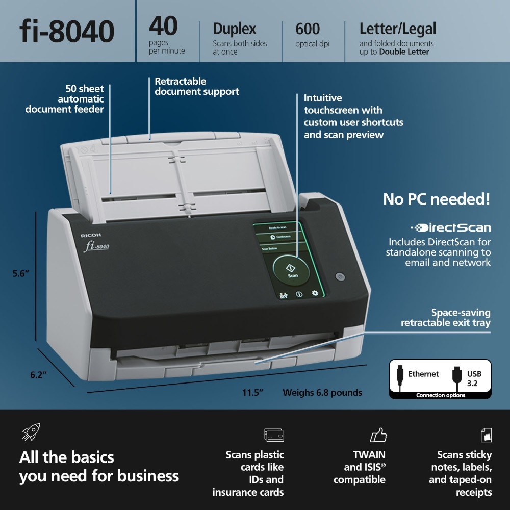 fi-8040 Color Duplex Document Scanner