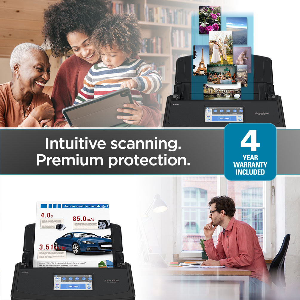 ScanSnap iX1600 Deluxe Scanner with Adobe® Acrobat® Pro DC in Black