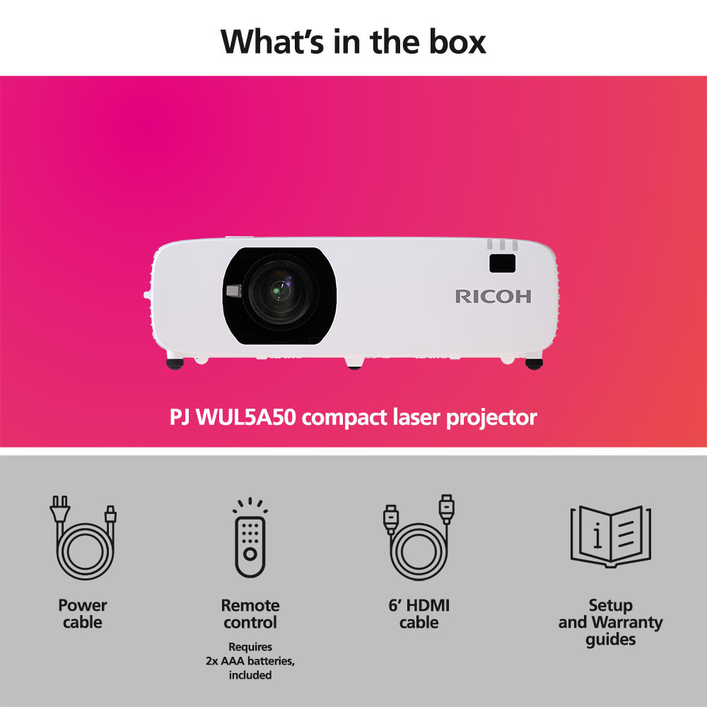Buy the RICOH Compact Laser Projector PJ WUL5A50 | PFU Ricoh Store