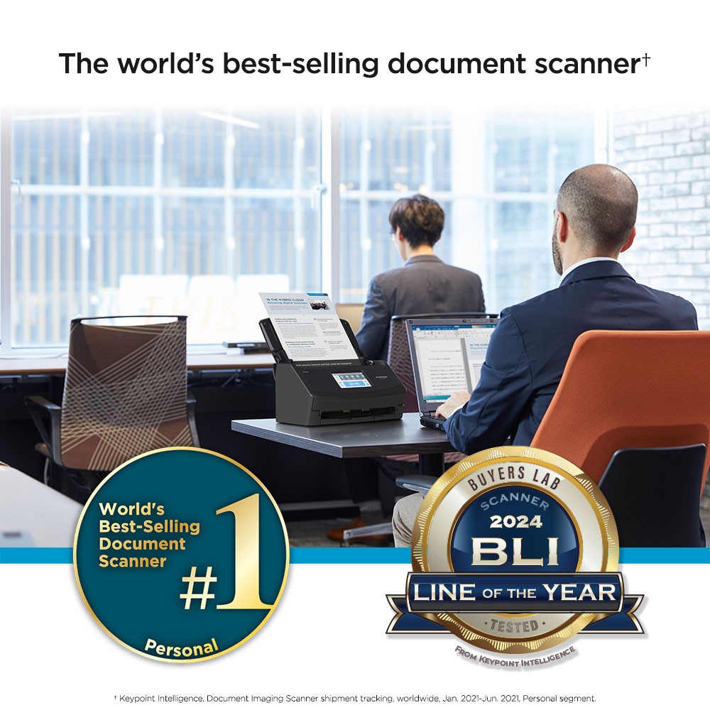 Certified Refurbished ScanSnap iX1600 Touch Screen Scanner (Black)