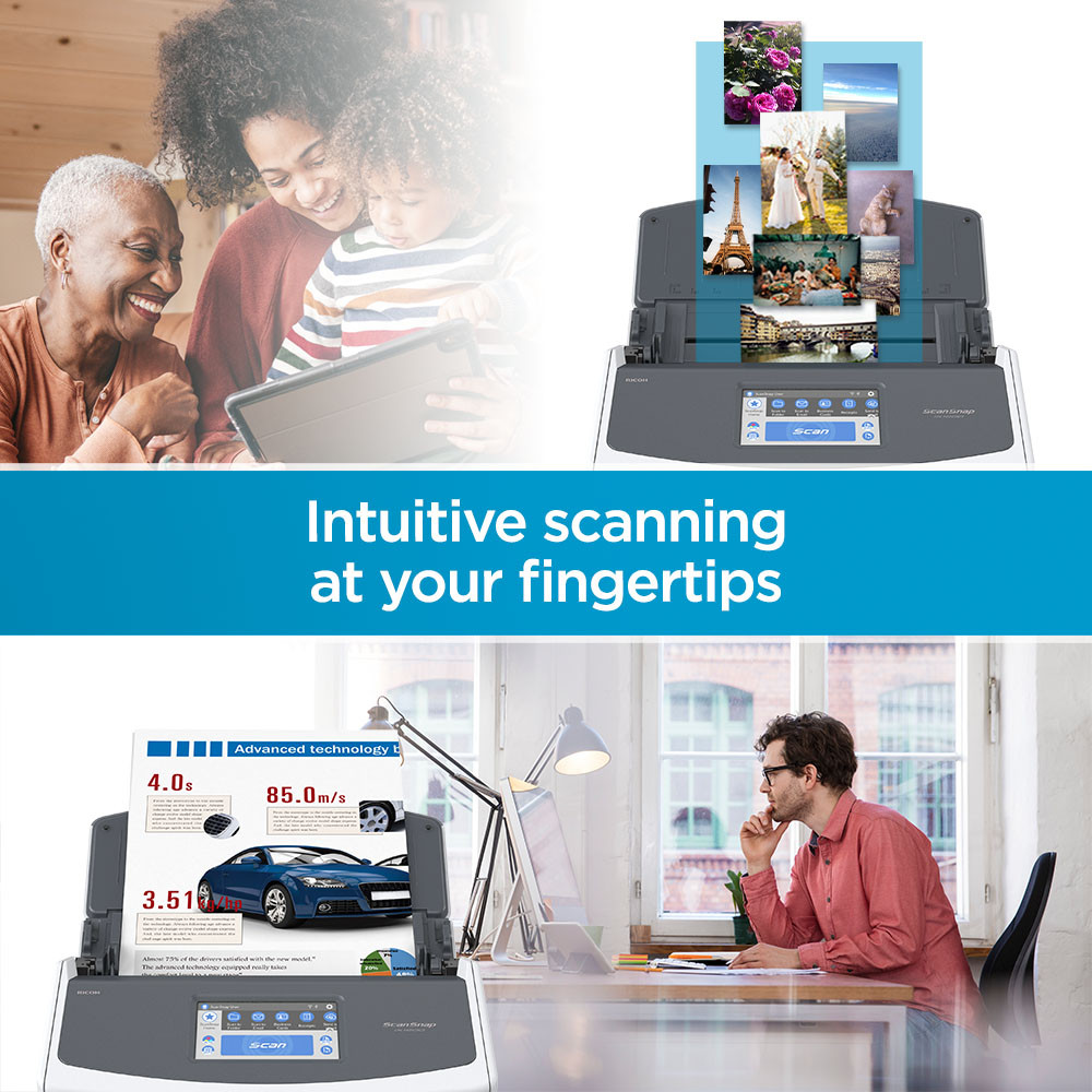 Certified Refurbished ScanSnap iX1600 Touch Screen Scanner (Black)