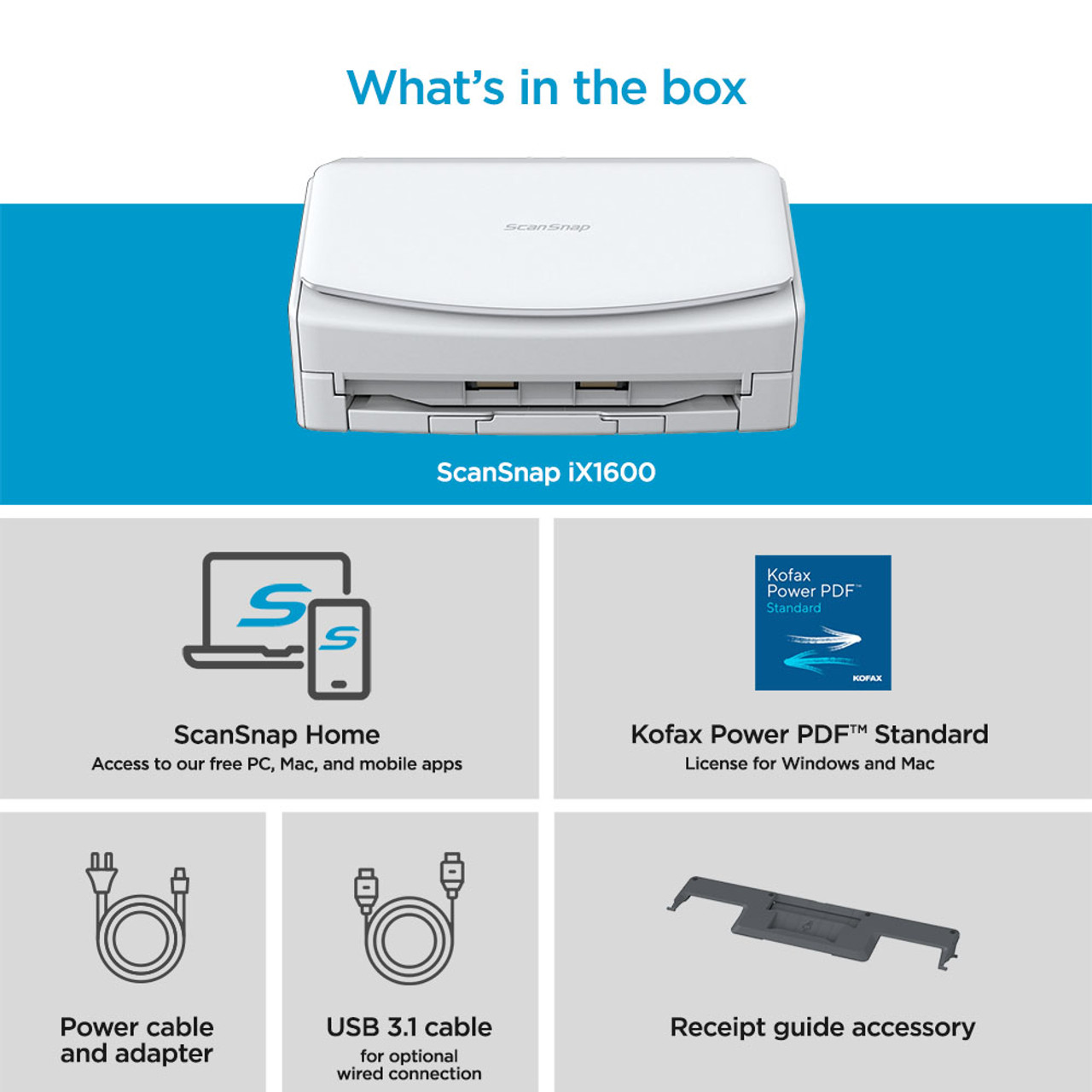 Certified Refurbished ScanSnap iX1600 Touch Screen Scanner