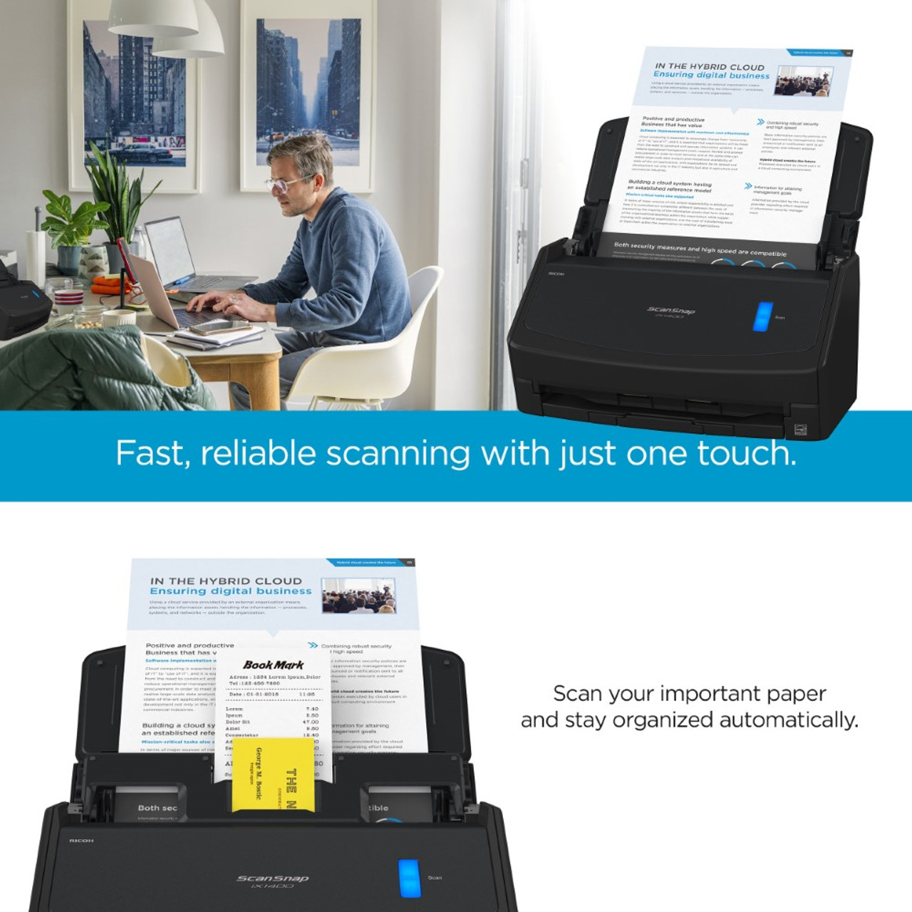 Certified Refurbished ScanSnap iX1400 One Touch Scanner