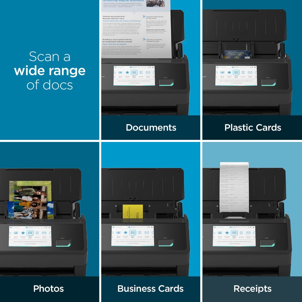 ScanSnap iX2500, Black | WiFi Document Scanner with Cloud