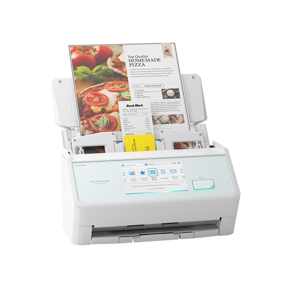 ScanSnap iX2500, White | Touchscreen Document Scanner for Mac & PC 