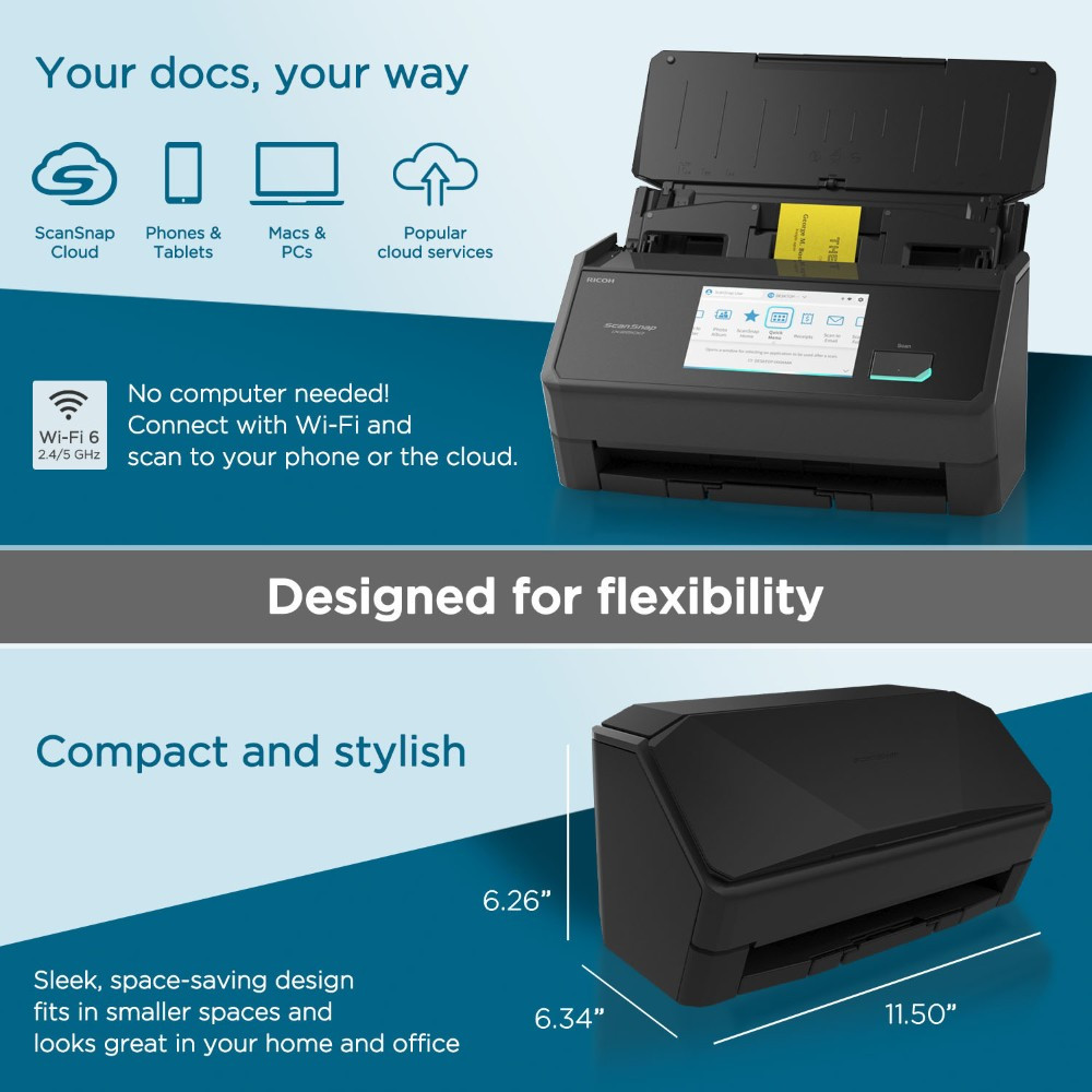 Buy the ScanSnap iX2500 Receipt Edition | Touchscreen Document