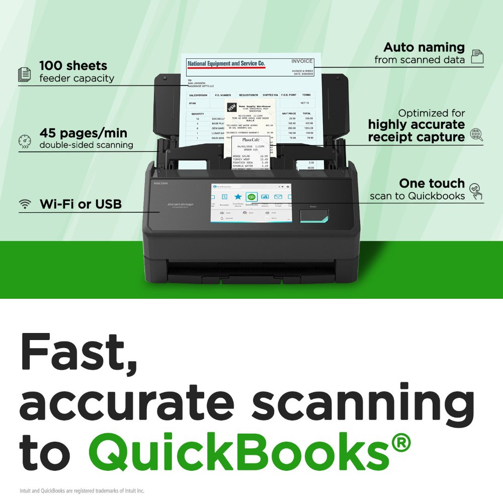Buy the ScanSnap iX2500 Receipt Edition | Touchscreen Document