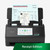 ScanSnap iX2500 Receipt Edition scanner with touchscreen and open feeder showing an invoice and receipts.