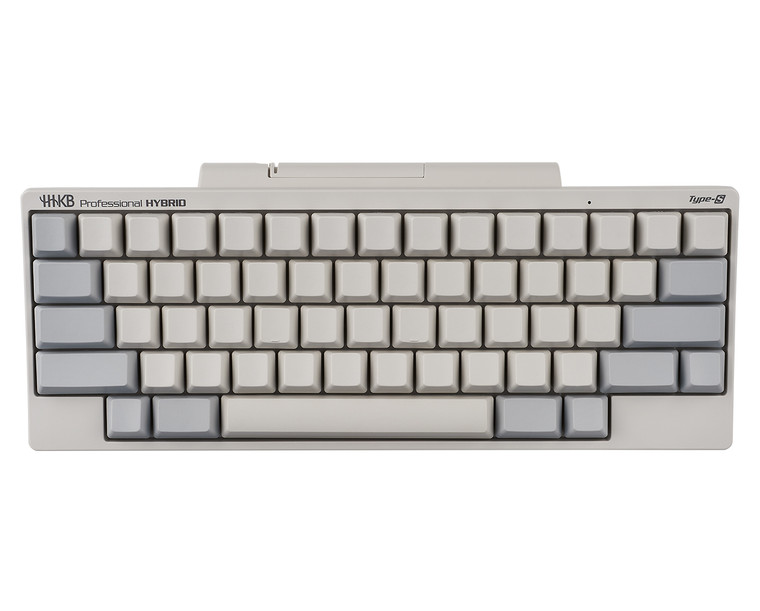 HHKB Professional HYBRID Type-S wireless keyboard in white with blank keycaps and silent Topre switches