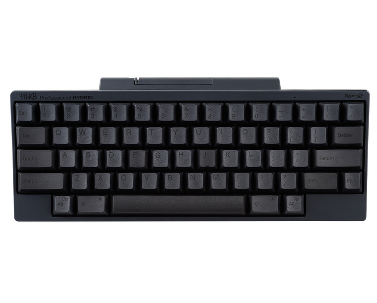 HHKB Professional HYBRID Type-S wireless keyboard in charcoal with stamped keycaps and silent Topre switches