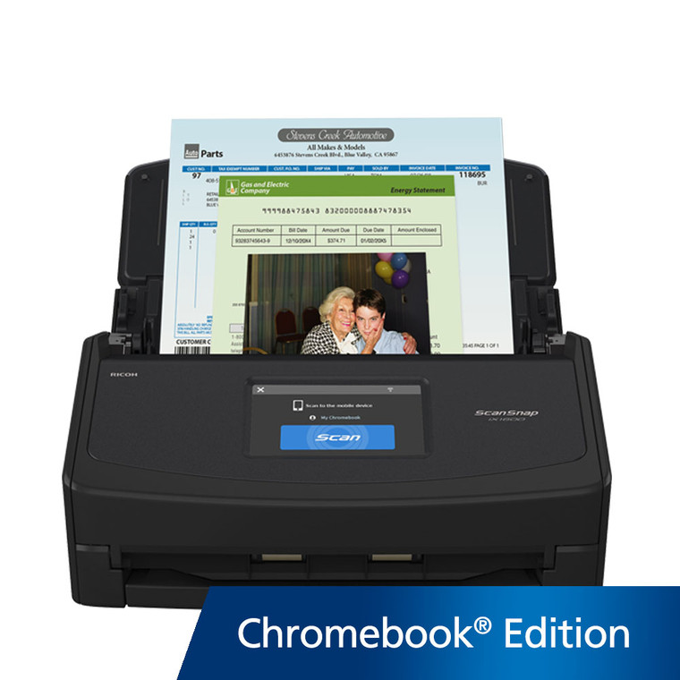 ScanSnap iX1600 Chromebook compatible document scanner lets you digitize and organize documents with powerful one-touch scanning