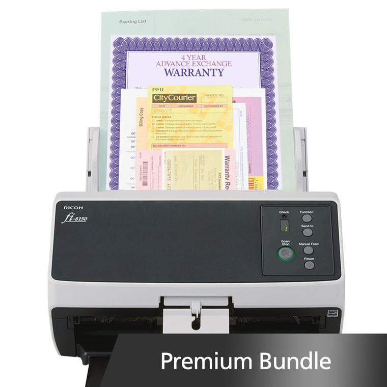 fi-8150 Premium Bundle Scanner with 5-Year Advance Exchange Warranty