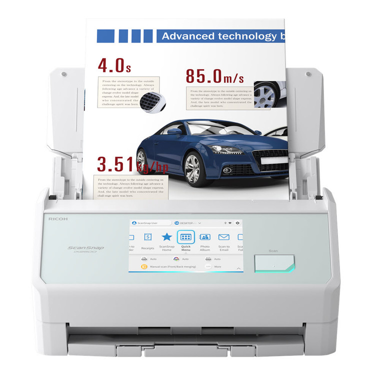 ScanSnap iX2500 Touch Screen Scanner for PC and MAC (White)