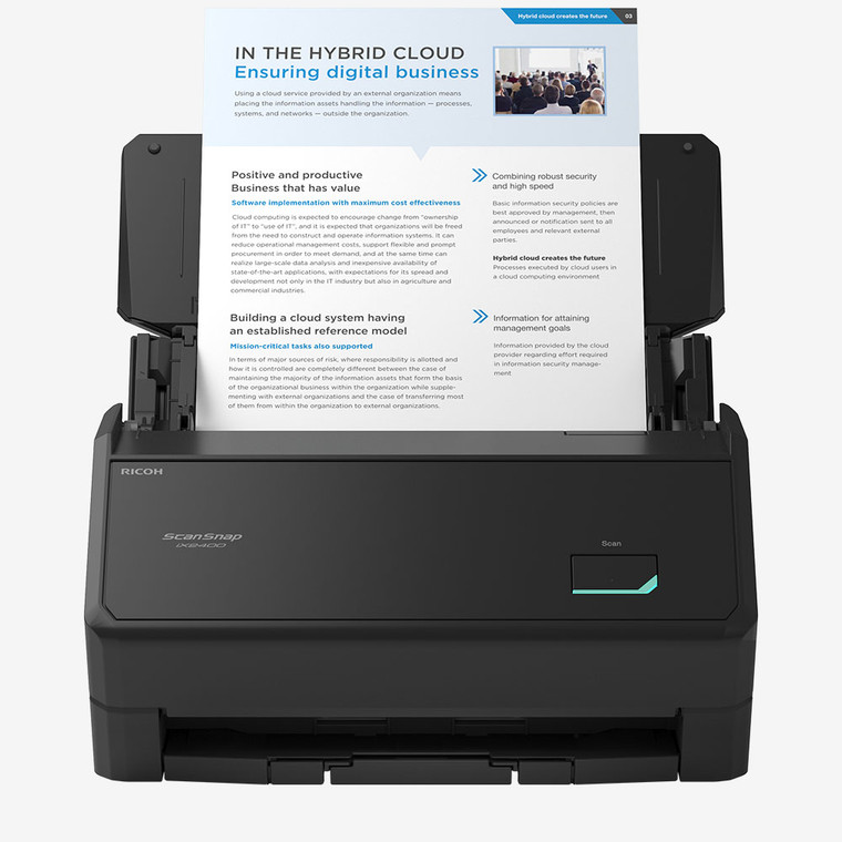 ScanSnap iX2400 Standard Edition one-touch document scanner converts paper documents into digital files quickly for home or office use