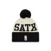 San Antonio Spurs Men's New Era 2022 Draft Knit Hat  - Black & Cream