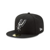 San Antonio Spurs Hats New Era Primary Flat Brim 59FIFTY Fitted Hat - Black