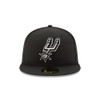 San Antonio Spurs Hats New Era Primary Flat Brim 59FIFTY Fitted Hat - Black