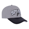 San Antonio Spurs Men's Pro Standard Stacked Stripe Pinch Front Snapback - Gray