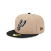 San Antonio Spurs Men's New Era 59Fifty Primary Fitted Cap - Cream and Black