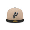San Antonio Spurs Men's New Era 59Fifty Primary Fitted Cap - Cream and Black
