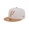 San Antonio Spurs Men's New Era 9Fifty 2Tone Colorpack Fitted Cap - Stone and Brown