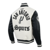 San Antonio Spurs Men's Pro Standard Modern Original Varsity Jacket - White and Black
