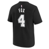 San Antonio Spurs Youth Nike 2025-2026 City Edition Name and Number #4 De'Aaron Fox T-Shirt - Black