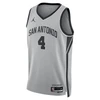 San Antonio Spurs Men's Nike #4 De'Aaron Fox Statement Edition Swingman Jersey - Silver