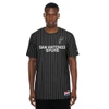 San Antonio Spurs Men's New Era Throwback Pinstripe Primary T-Shirt - Black