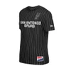San Antonio Spurs Men's New Era Throwback Pinstripe Primary T-Shirt - Black