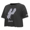 San Antonio Spurs Women's Pro Standard Crystalline Crop Tee - Black