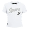 San Antonio Spurs Women's Pro Standard Crystalline Slim T-Shirt - White