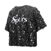 San Antonio Spurs Women's Pro Standard Showtime Sequin Tee - Black