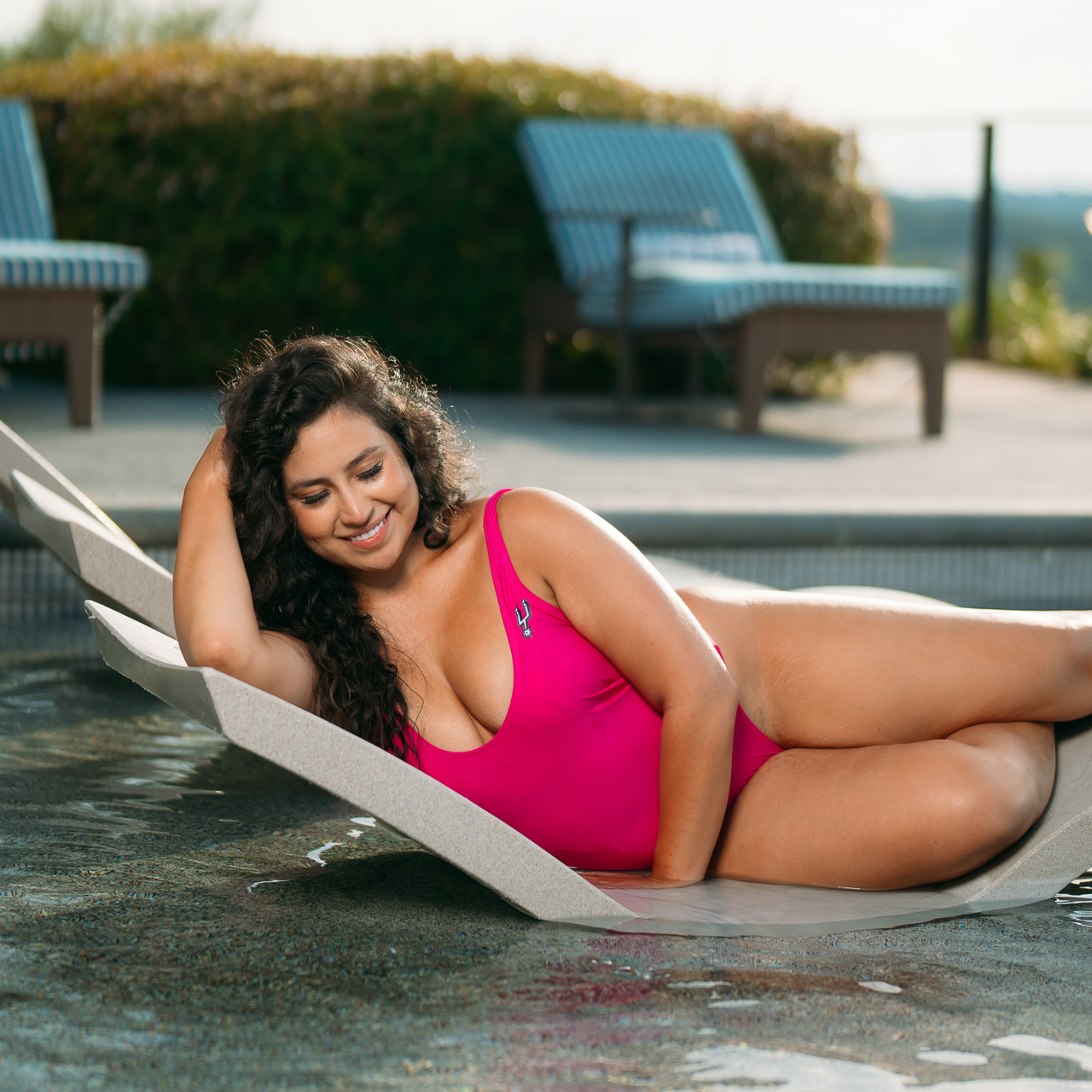San Antonio Spurs Women's Swim Tie Side Swimsuit - Pink