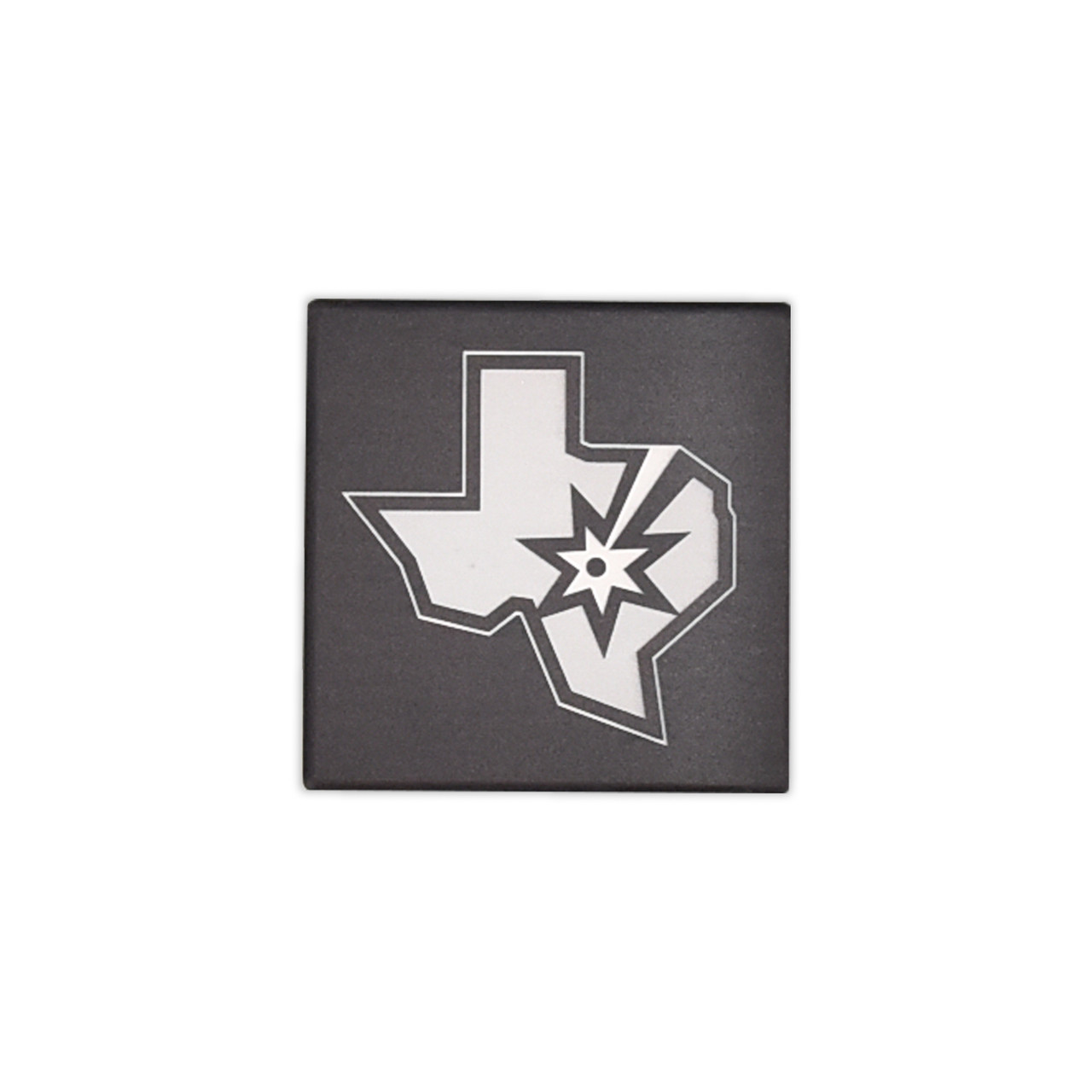 San Antonio Spurs Texas State Logo Black Ceramic Coaster Set The