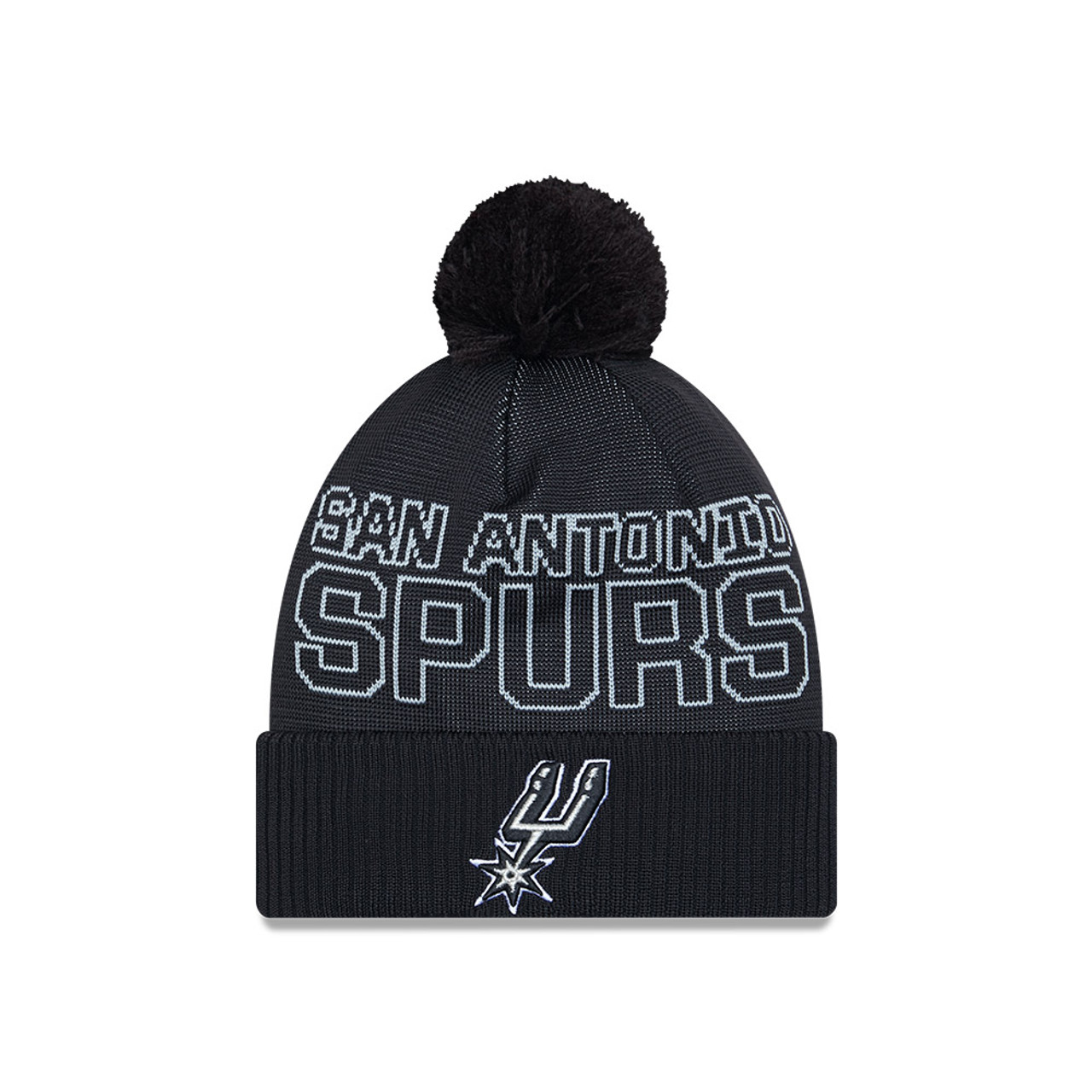 San Antonio Spurs Men's New Era 2023/2024 Draft Black Knit Beanie