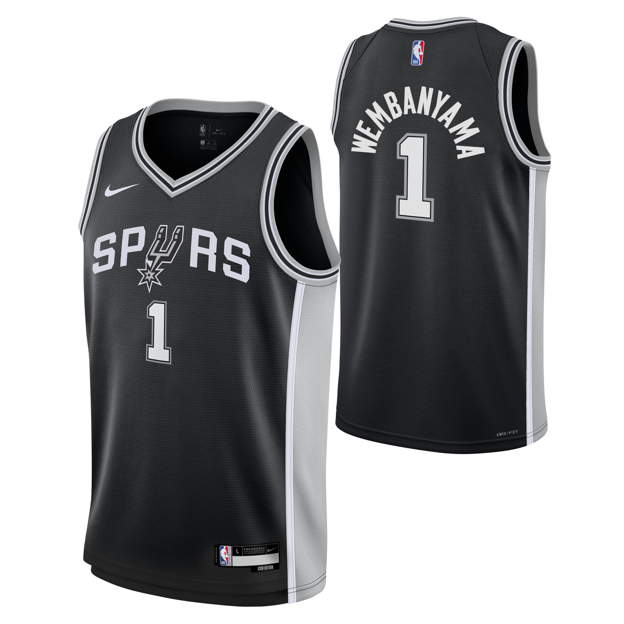 Youth Nike Victor Wembanyama Black San Antonio Spurs Swingman Jersey - Icon Edition Size: Medium