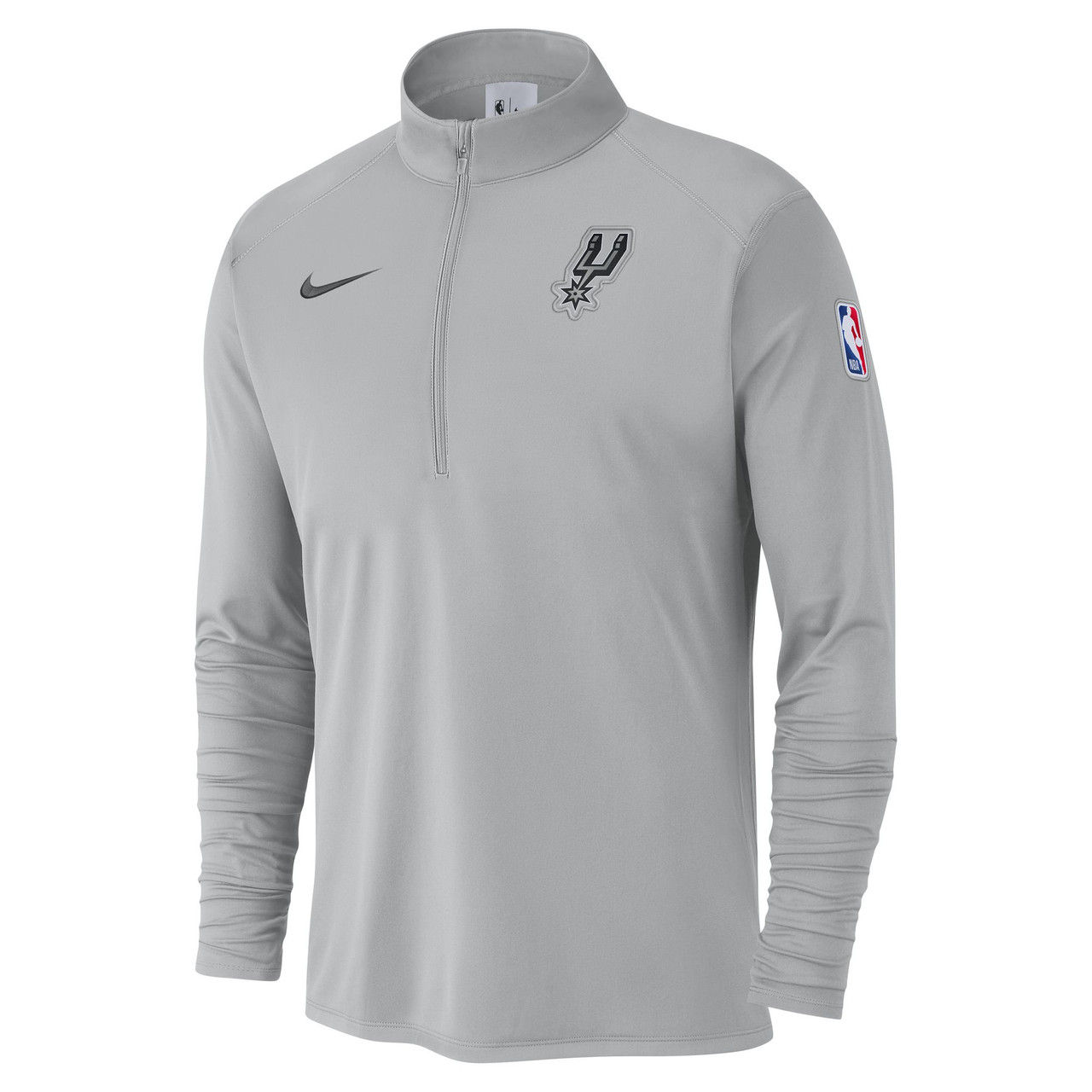 San Antonio Spurs Men's Nike Primary Logo 1/4 Zip Jacket- Gray and