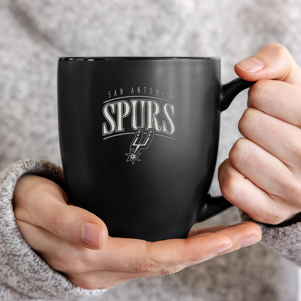 San Antonio Spurs Rico Tribute 15oz Matte Ceramic Bistro Mug - Black