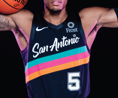 spurs colorful jersey