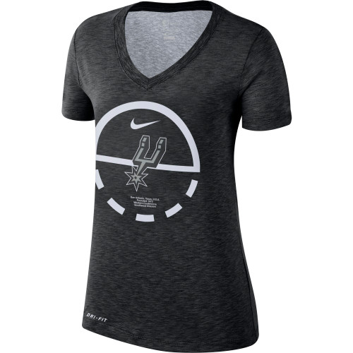 San Antonio Spurs Women's Nike Dri-Fit V-Neck Court T-Shirt